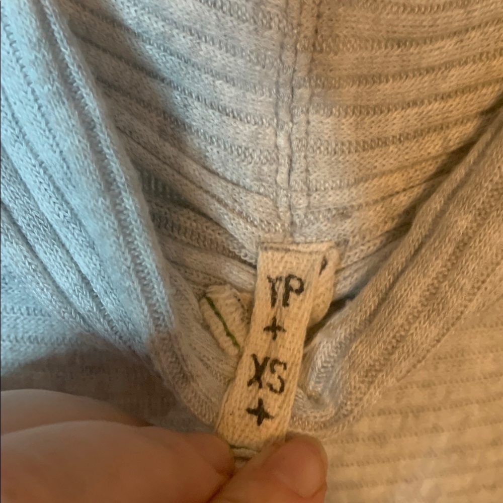 Free People Grey Sweater Ribbed - Picture 3 of 4